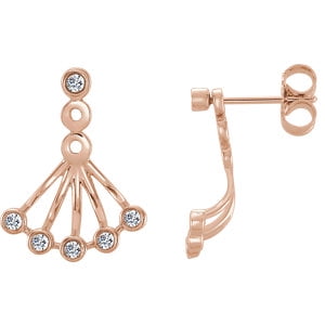 Jewels By Lux 14K Rose Gold 15 mm Pair Polished Endless Hoop Earrings 